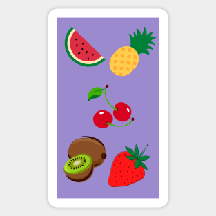 Watermelon, Pineapple, Cherry, Kiwifruit and Strawberry Pattern Sticker
